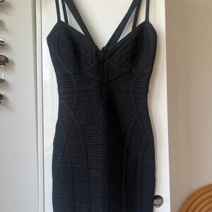 Herve Leger Short Black Bandage Dress